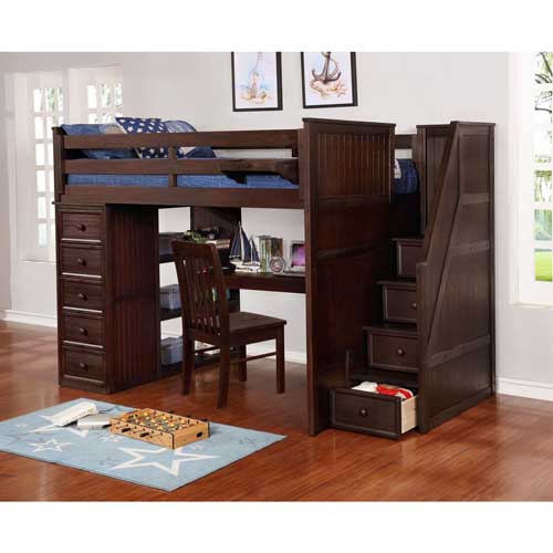 captain bunk bed with storage