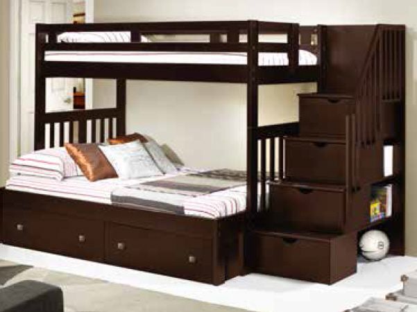 twin over full bed with storage