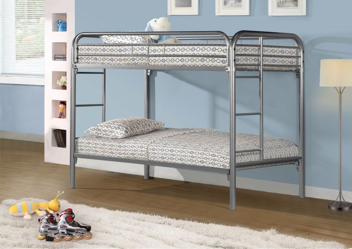 Donco Twin Over Twin Metal Bunk Bed in 