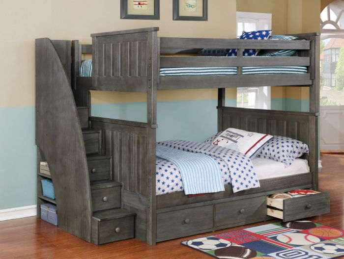 full over full bunk beds with storage