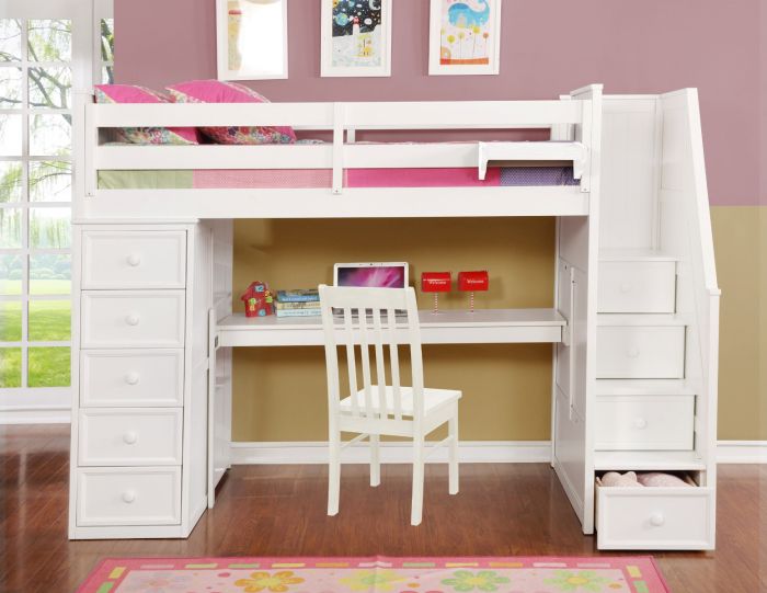 bunk bed with drawers and desk